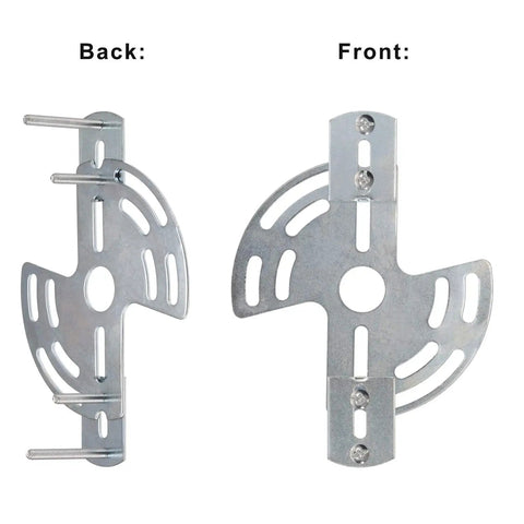 Adjustable Light Fixture Crossbar Mounting Kit For Wall, Ceiling, And Chandelier Installations, steel front and back views