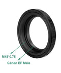 SV195 Wide 48mm T Ring Adapter For Canon EOS Cameras showing M48*0.75 and Canon EF Male threading for telescope photography.