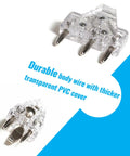 2-Prong Foil And Sabre Body Cord With Transparent Cable Plugs close-up view, featuring PVC cover and FIE approved design.