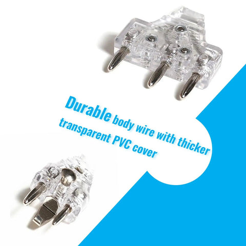 2-Prong Foil And Sabre Body Cord With Transparent Cable Plugs close-up view, featuring PVC cover and FIE approved design.