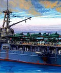 Premium Mogami Aircraft Carrier Model Kit In 1/350 Scale Detailed Plastic Assembly Set For Serious Hobbyists Seeking A Zero Hassle Build With Top Shelf Maritime Display Quality And Clean Lines, showcasing a detailed ship design.