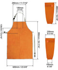 Dimensions of Welding Apron And Sleeves Set With Front Pockets For Heat And Flame Resistant Leather Shop Wear For Welders