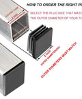 Guide to selecting the right size 8 Pack 2 Inch Square Plastic Plugs For Square Tubing Posts with Inner Diameter 1.85 To 1.90 Inches