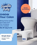 Squatty Potty Simple Curve white 7-inch bathroom toilet stool; front view showing Simple logo