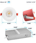 Zero Hassle 12 Pack 4 Inch Led Recessed Lighting Fixtures With Built In Junction Box measurements and design details.