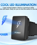 12V Push Button Switch With LED Illumination And Connector Wire Kit for Toyota Sequoia Highlander with power icon