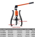 Heavy Duty Hydraulic Puller Set Badass Three Jaw Bearing Extractor For Wheel Hubs Transmission Gears And Brake Flanges sizes and specifications