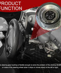 Heavy Duty Flexible Steering Coupler And Steering Gear Bushing Set Replaces Oem Power Steering Joint Connector view inside car showing installation.