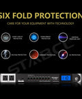 Tough As Nails 10 Socket Power Conditioner Surge Sequencer With Quick USB Type C Charger 3300W rack mount front view with protection features.