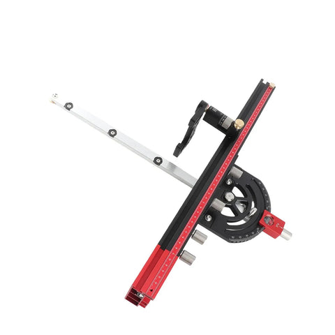 Pro Grade Table Saw Miter Guide With 13 Positive Angle Stops, Extendable Fence From 20 To 36 Inches, Fine Adjustable Backing Block