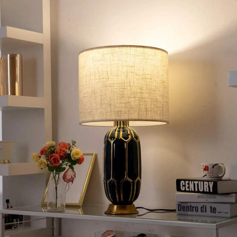 Super Easy Linen Drum Lampshade With Spider Fitter 16 Inch Top 16 Inch Bottom 12 Inch High on a decorative lamp in living room