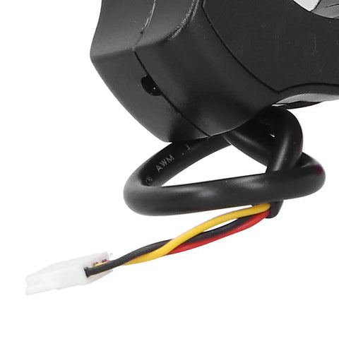 Thumb Throttle For Electric Scooters With Hall Sensor Easy Fit Finger Grip Accelerator Controller Black Universal Replacement For Most Scooter Models With Brake Switch close-up showing connector wires