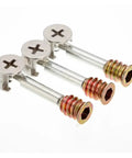 Killer 50 Piece Set Of 3 In 1 M6x40mm Furniture Screws And Cabinet Hammer Connectors, detailed view of connectors.