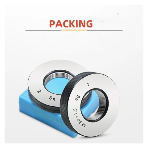 Go No Go Ring Gauge Set 6g Metric Fine Thread Precision Tool Right Hand For Accurate Thread Verification displayed on blue box