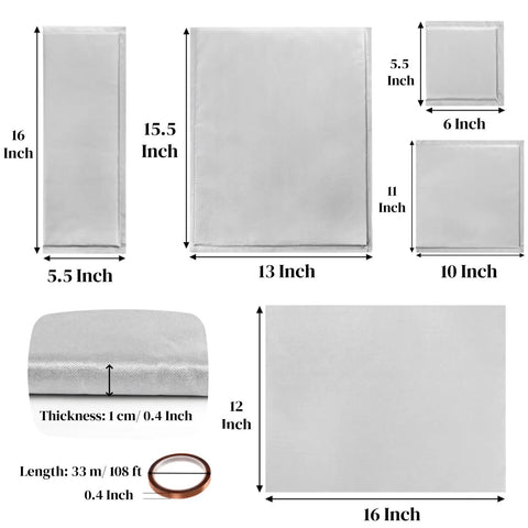 8 Piece Heat Press Pillow Bundle With Teflon Heat Transfer Pad And Heat Resistant Mat Set dimensions and components