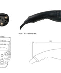 Heavy Duty Golf Cart Charger Cord Assembly Channels Solid One Six Amps Through Ten Feet Of Black Wall Plug Wiring Made For Forty Eight Volt EV Fits D2 D3 D5 And Dmax Series Real Deal Replacement Cable For Sweet Smooth Charging showing connector details and dimensions.