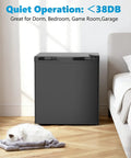 Slick 1.6 Cubic Foot Compact Mini Fridge With Freezer And Small Upright Kitchen Unit For Bedroom Dorm Or Office, quiet operation, black