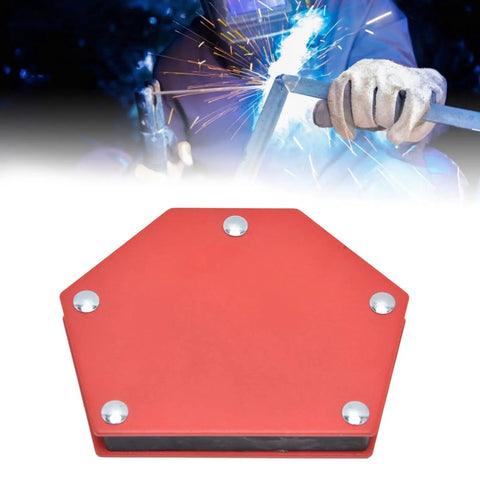 Heavy Duty Magnetic Welding Stand Tool With Powerful 22kg Grip For Precise Part Fixing and Secure Projects Using Durable Alloy Steel Design, red hexagonal base.