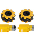 Omnidirectional Wheel Set For DIY Smart Cars With 48mm Rubber Coated Left Right Wheels, Drift Ready And Built For 45 Degree Maneuvering