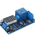 12V DC Infinite Cycle Delay Timer Relay with LED display, on-off switch module for DIY projects, high precision MCU timing.