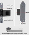 Dimensions and design of Anti Theft Doorbell Mount Clamp On Side Of Door For Easy Install No Drill Required Secure Dark Gray Mount