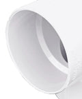 PVC 3-Inch 90-Degree Elbow Fitting Hub To Hub Solvent Weld Connector For Sewer And Drain Pipes, close-up of white plastic drainage elbow
