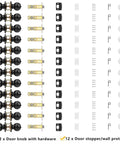 Alt Tag: Matte Black Privacy Door Knobs 12 Pack With 12 Door Stoppers, Keyless Interior Door Handles Set and Accessories