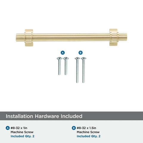 Davenport Champagne Bronze Cabinet Pull Six and a Half Inch Overall Length Five and One Sixteenth Inch Center to Center with screws