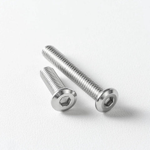 M5 x 10mm Flat Head Hex Socket Cap Screws Bolts 304 Stainless Steel 18 8 Hex Drive Bright Finish Fully Thread Pack of 25 With Hex Key