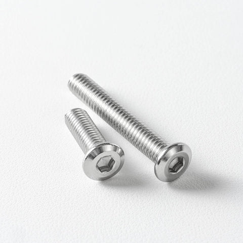 Flat Head Hex Socket Cap Screws Bolts Quarter Inch By Twenty Size, Three Quarter Inch Length, 304 Stainless Steel 18 8 Bright Finish