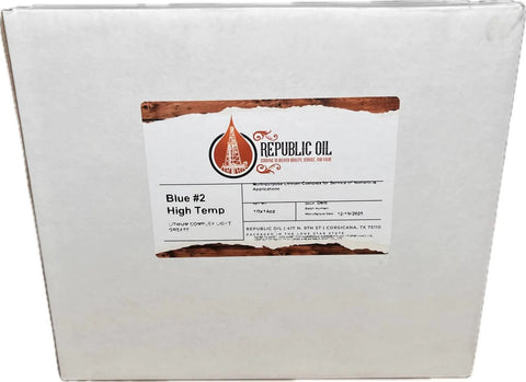 Box of Blue High Temp Number Two Lithium Complex Grease For Chassis And Wheel Bearings Multipurpose Extreme Pressure Lubricant