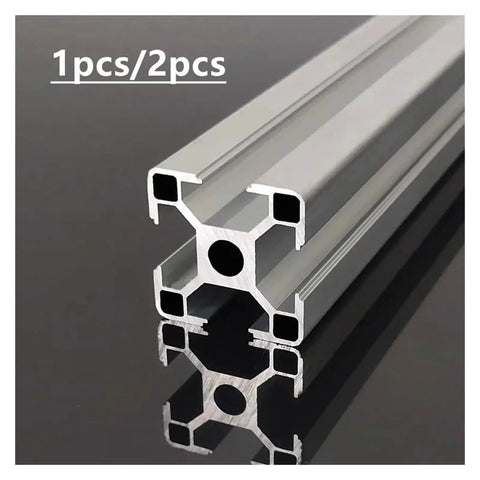 Rock Solid 3030 Aluminum Extrusion With Built In Wire Channel For A Clean Setup On Any Cnc Or 3d Printer Frame Featuring No Drama Cable Management Smooth T Slot Mounting Plus Five Piece Connector Kit, close-up of 3030 profile showing internal channels.