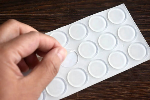 Clear Glass Table Top No Slip Pads 2mm Thick Self Adhesive Dots Protect Wood Finish From Sliding Under Glass Top sheet view