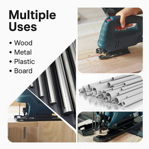 Craluuur 30-piece T-shank jigsaw blade set for wood, metal and plastic cutting; assorted blades.