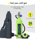 Mini Scuba Tank 1L Lung Tank For 12 To 18 Minute Underwater Breathing For Snorkeling And Scuba Diving, Exploration Emergency Gear