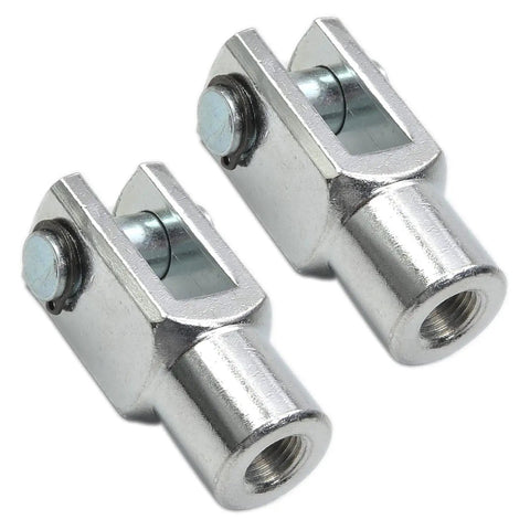 Air Cylinder Rod Clevis End Y Connector 62mm Length M12x1.25 Female Thread Two Pack Iron Silver Clevis Joint For Pneumatic Systems, two-pack