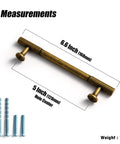 Image showing Vintage Antique Brass Zinc Alloy Cabinet Handles With Striped Detailing 128mm Center-To-Center and mounting screws