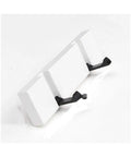 Wall Mounted Nailless Folding Coat Hook Set Featuring Twin Bar Design for Hallway Closet Entryway, white and black metal.
