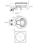 Technical diagram of 2.4 Inch Flush Pull Slam Latch Round Door Locking Handle For Boats And Cabinets Deck Locker Beefy Black Metal