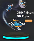 Mini Drone For Beginners With Easy Stunt Flights And 360 Degree Tricks, performing 3D flips, with LED lights and propeller protection