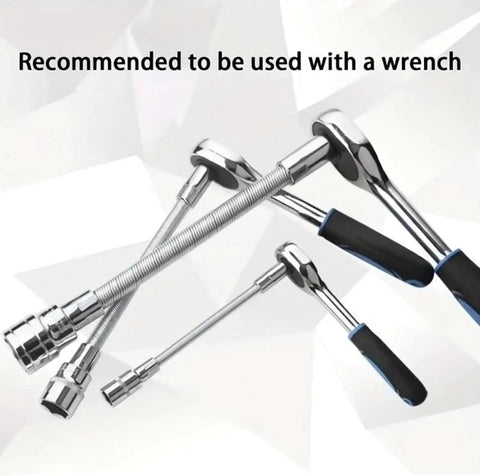 Flexible Extension Rod Set For Electric Wrenches And Drills Bendable Shaft Sleeve Multi Fit 1/4 3/8 1/2 Inch