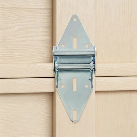 Heavy Duty 2 Pack Garage Door Hinge Replacement Parts Built From 14 Gauge Steel With Rust Resistant Galvanized Finish, close-up view.