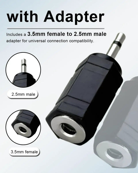 Universal Car Radio Microphone With 9.86 Ft Cable Replacement Mic For Vehicle Head Units Crystal Clear HD Voice 3.5mm To 2.5mm Adapter