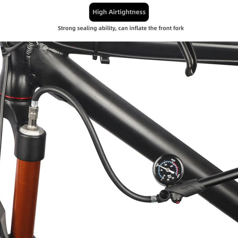 Shock Pump for Road and Mountain Bikes High Pressure 300 PSI Gauge Fits Front Fork and Rear Suspension Air Shocks
