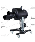 Killer Mobile Exhaust Extractor Yanking Grease Fumes Straight Outside with 3/4 hp fan and locking swivel casters.