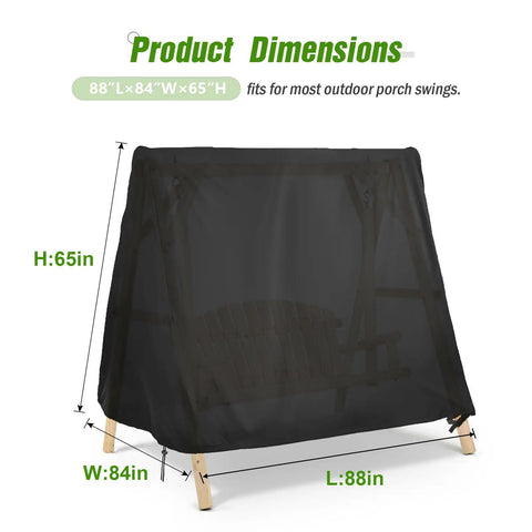 All Weather Outdoor Swing Cover Waterproof Heavy Duty Fit 88 Inch Long 84 Inch Wide 65 Inch High For A Frame Swing Set