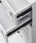 Open drawers showing 12 Inch Cold Rolled Steel Drawer Slides Beefy Two Fold Ball Bearing Track Rails Two Section Heavy Duty Runners