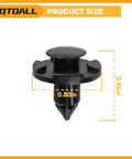 Premium Black Nylon Push Pin Clips For Bumper Shield And Fender Trim Panel Fasteners Retainer Rivets with 0.80in size.