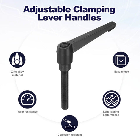 Pro Shop Grade Quick Release Lever Handles With No Sweat Adjustment M10X60MM Zinc Alloy Male Thread Stud Knobs, adjustable clamping lever handle.