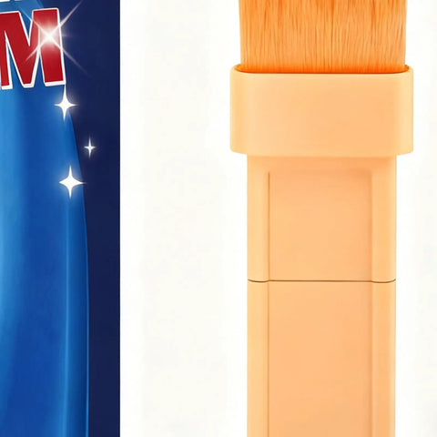 Close-up of a brush included with the Tile Repair Paste Waterproof Quick Dry Crack Filler Adhesive for Cement Floors and Surfaces